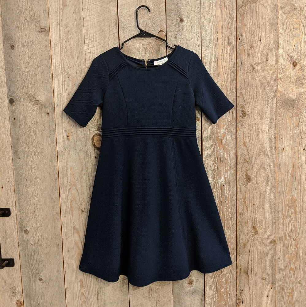 Motherhood navy fit flare gold zip for dress S